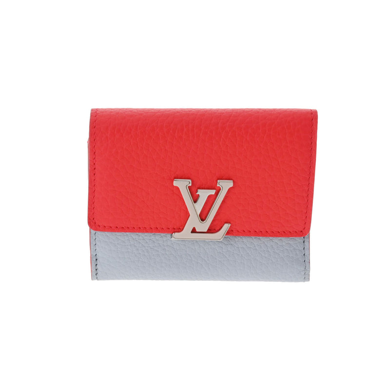 LOUIS VUITTON ルイヴィトン ポルトフォイユ カプシーヌ XS コーラル/ブルーオランプ ゴールド金具 M81203 レディース トリヨンレザー 三つ折り財布 未使用 銀蔵