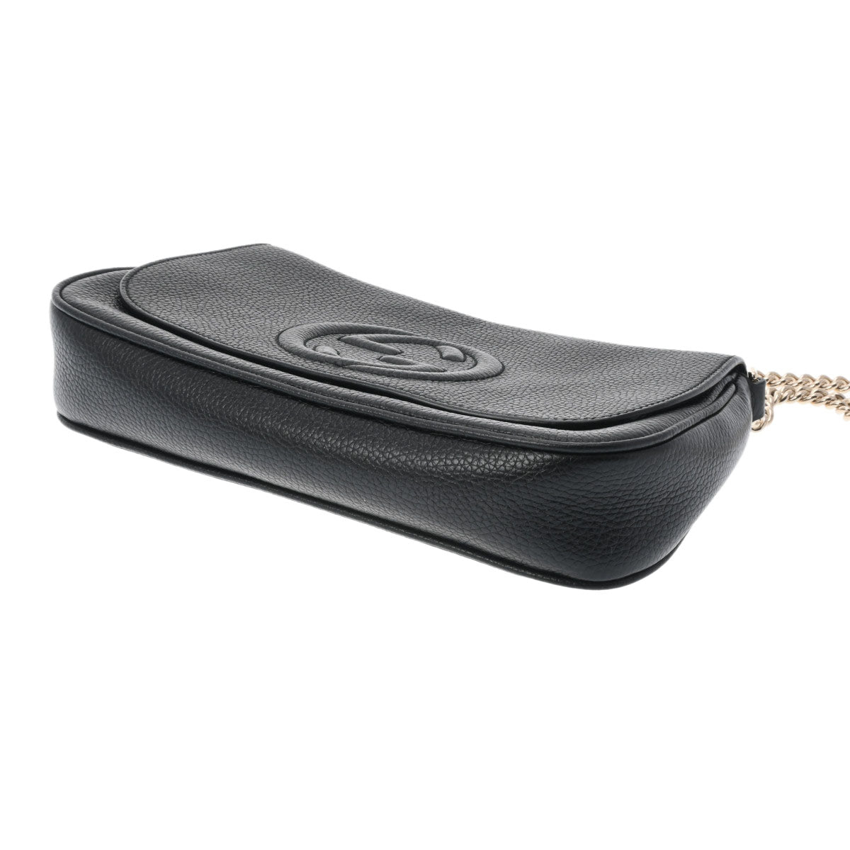 GUCCI(グッチ) ショルダーバッグ ソーホー 536224 黒 チェーンショルダー レザー グッチソーホー チェーンショルダー アウトレット品 ブラック ゴールド