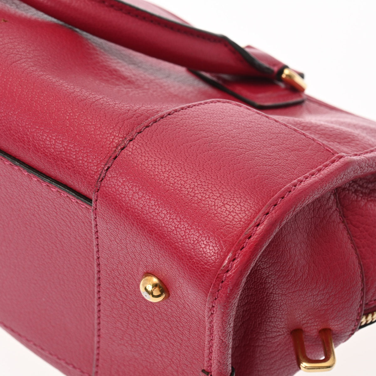 ロエベアマソナ 28 レッド レディース レザー ハンドバッグ LOEWE 中古
