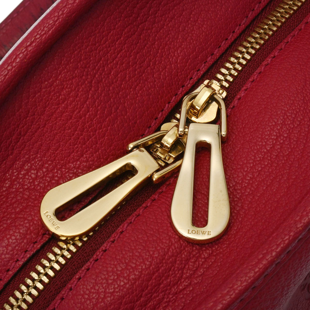 LOEWE ロエベ アマソナ28 ハンドバッグ 手提げ レザー 革 レッド 2