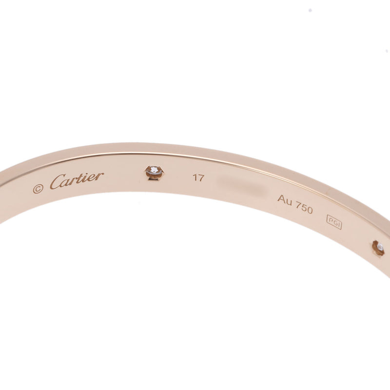 CARTIER カルティエ ラブ ブレスレット ハーフダイヤ 新型 #17 レディース K18イエローゴールド ブレスレット Aランク 中古 銀蔵