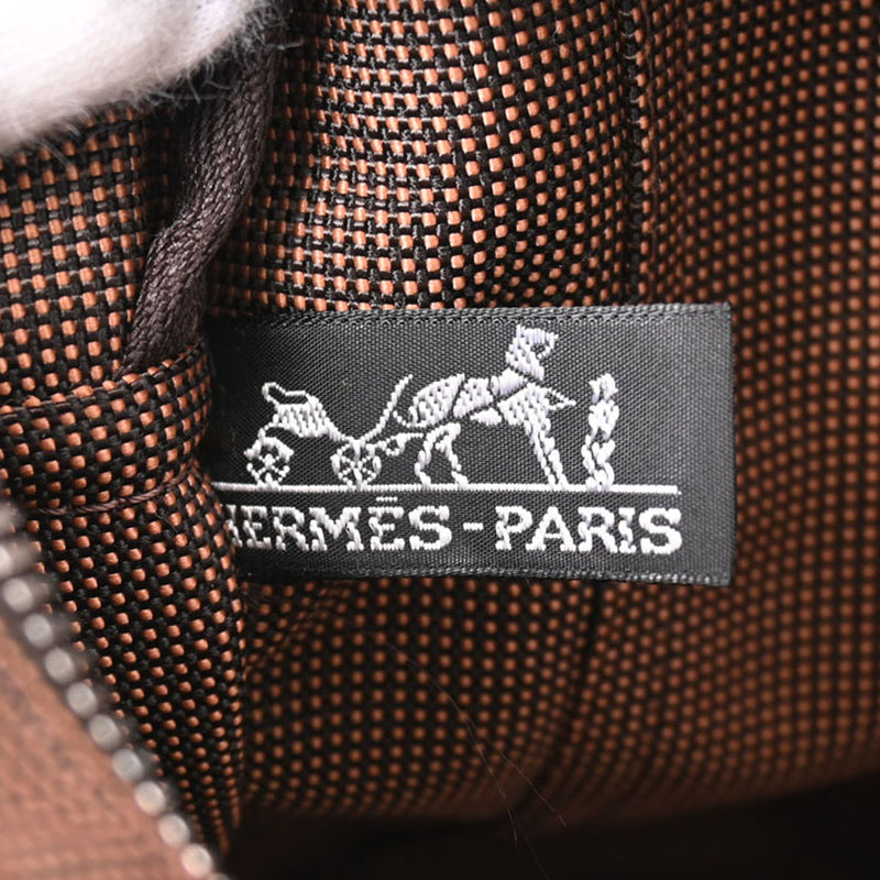 HERMES エルメス エールラインMM ショコラ シルバー金具 ユニセックス キャンバス トートバッグ Aランク 中古 銀蔵