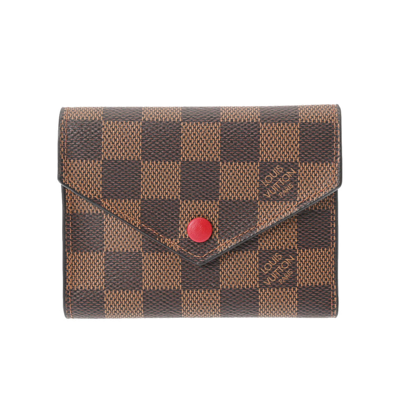 LOUIS VUITTON ルイヴィトン ダミエ ポルトフォイユ ヴィクトリーヌ 旧型 ルージュ N41659 レディース ダミエキャンバス 三つ折り財布 未使用 銀蔵