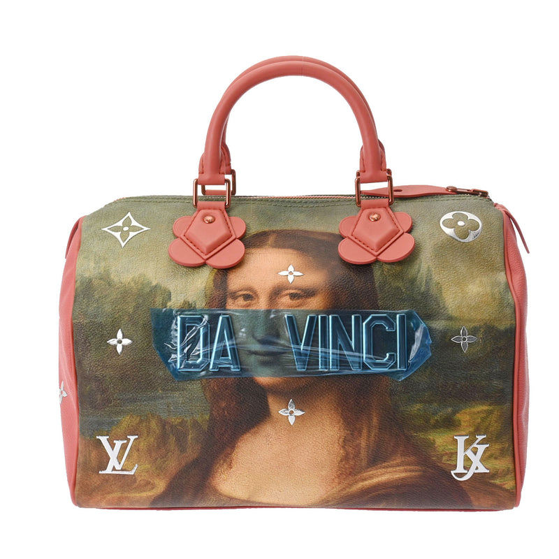 LOUIS VUITTON ルイヴィトン マスターズコレクション モナリザ スピーディ30 ピンク M43372 レディース レザー ボストンバッグ 新同 中古 銀蔵