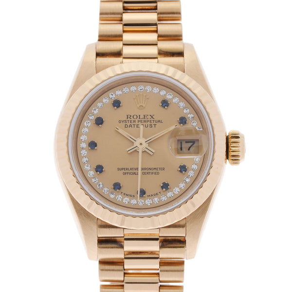 ROLEX ロレックス 69198SA デイトジャスト サファイア ダイヤモンド 腕時計 K18YG K18YG ダイヤモンドxサファイア レディース [中古] ROLEX（ロレックス） 69198SA デイトジャスト サファイア ダイヤモンド