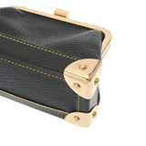LOUIS VUITTON ルイヴィトン スハリ ポルトモネヴィエノワ がま口小銭入れ ノワール M91832 ユニセックス レザー コインケース ABランク 中古 銀蔵