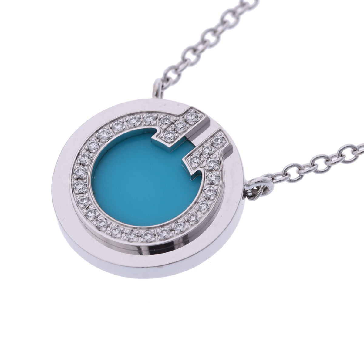 ティファニーT TWO サークル ダイヤ ターコイズ レディース K18  