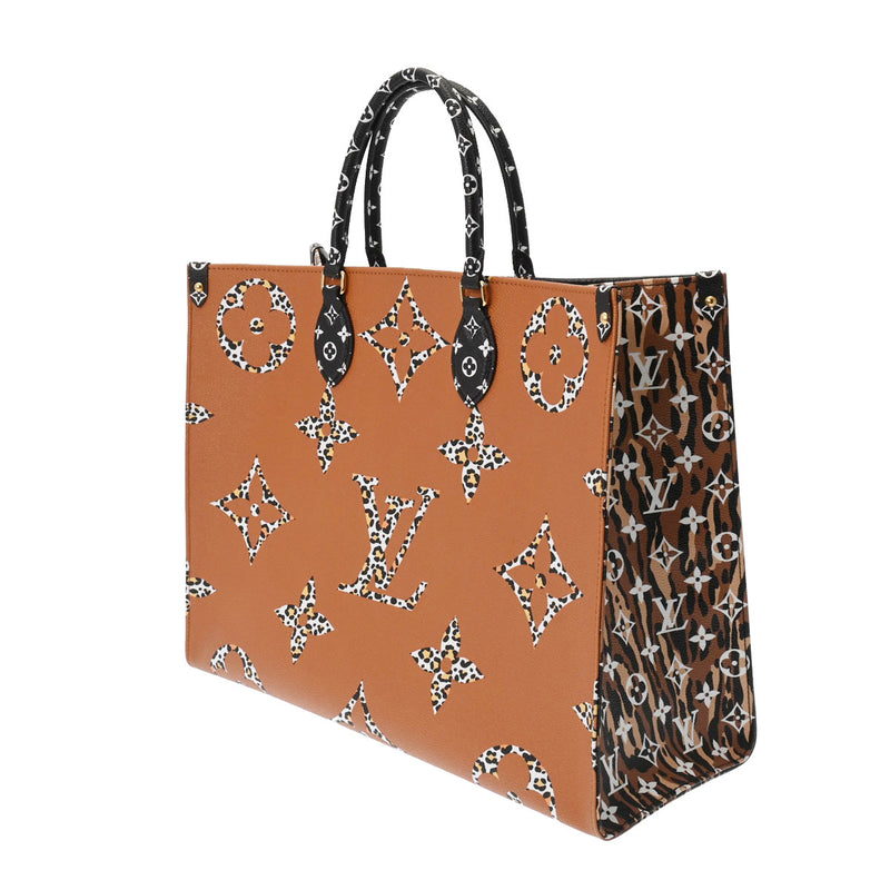 LOUIS VUITTON ルイヴィトン モノグラム ジャングル オンザゴーGM ノワール/レオパード M44674 レディース モノグラムキャンバス 2WAYバッグ Aランク 中古 銀蔵