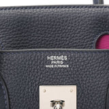 HERMES エルメス バーキン 30 ヴェルソ ブルーニュイ/ピンクパープル系 パラジウム金具 C刻印(2018年頃) レディース トリヨンクレマンス ハンドバッグ Aランク 中古 銀蔵