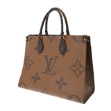 LOUIS VUITTON ルイヴィトン モノグラムリバース オンザゴー MM ブラウン M45321 レディース モノグラムリバースキャンバス 2WAYバッグ 新同 中古 銀蔵