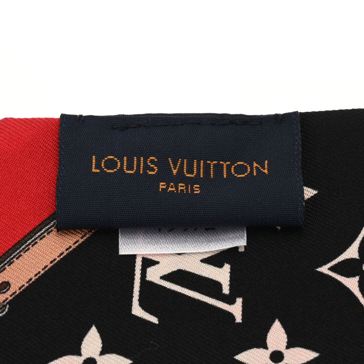 ルイヴィトンバンドーBB オールザストラップ 黒/ベージュ/赤 レディース シルク100％ スカーフ M76688 LOUIS VUITTON –  銀蔵オンライン