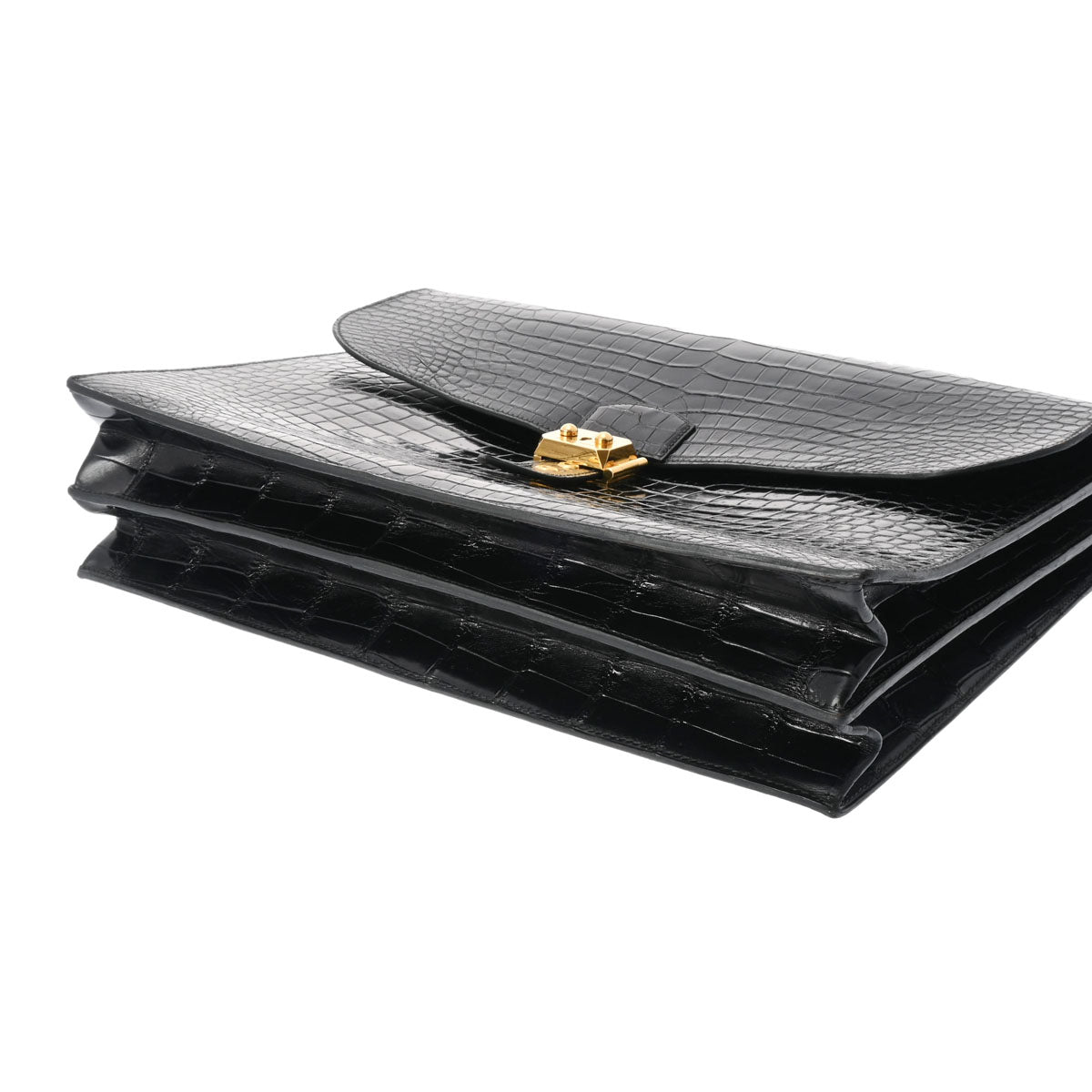 エルメスサックアデペッシュ 38 黒 ゴールド金具 ○W刻印(1993 エルメスサックアデペッシュ 38 黒 ゴールド金具 ○W刻印(1993