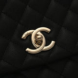 CHANEL シャネル マトラッセ ココハンドル 29 ブラック シャンパンゴールド金具 A92991 レディース キャビアスキン 2WAYバッグ Aランク 中古 銀蔵