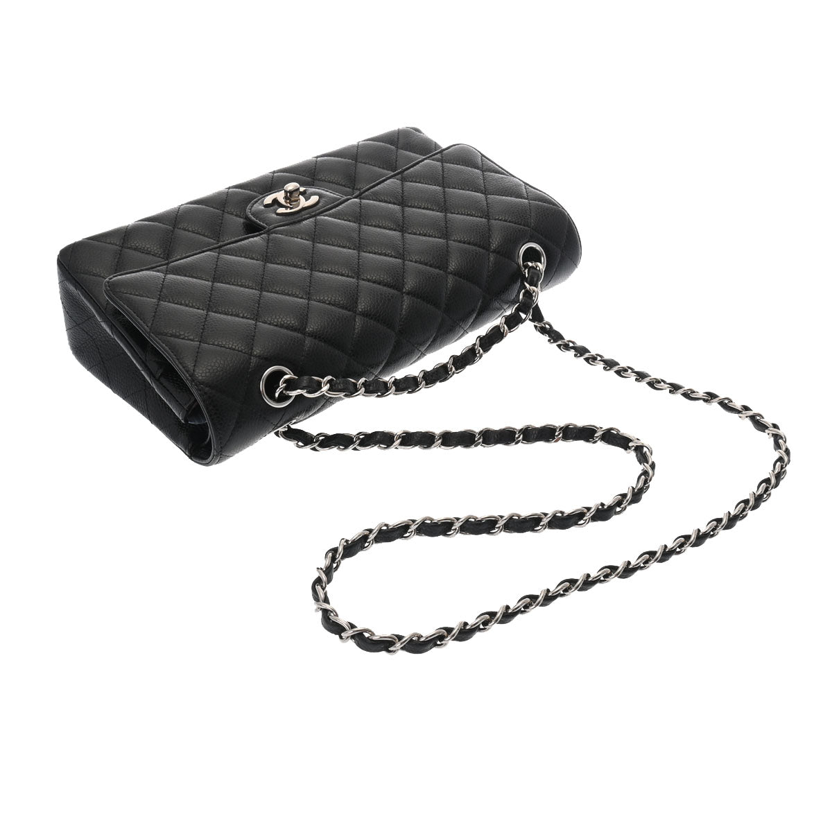 CHANEL シャネル マトラッセ Wフラップ チェーンショルダー 25cm 黒 