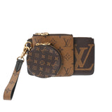 LOUIS VUITTON ルイヴィトン モノグラム ポシェットトリオ ブラウン/ベージュ M68756 レディース モノグラムジャイアント/リバース ポーチ Aランク 中古 銀蔵