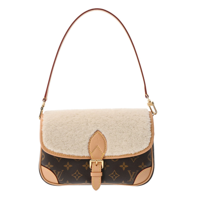 LOUIS VUITTON ルイヴィトン モノグラム ディアヌ NM PM ブラウン M46317 レディース モノグラムキャンバス ウール ショルダーバッグ 新同 中古 銀蔵