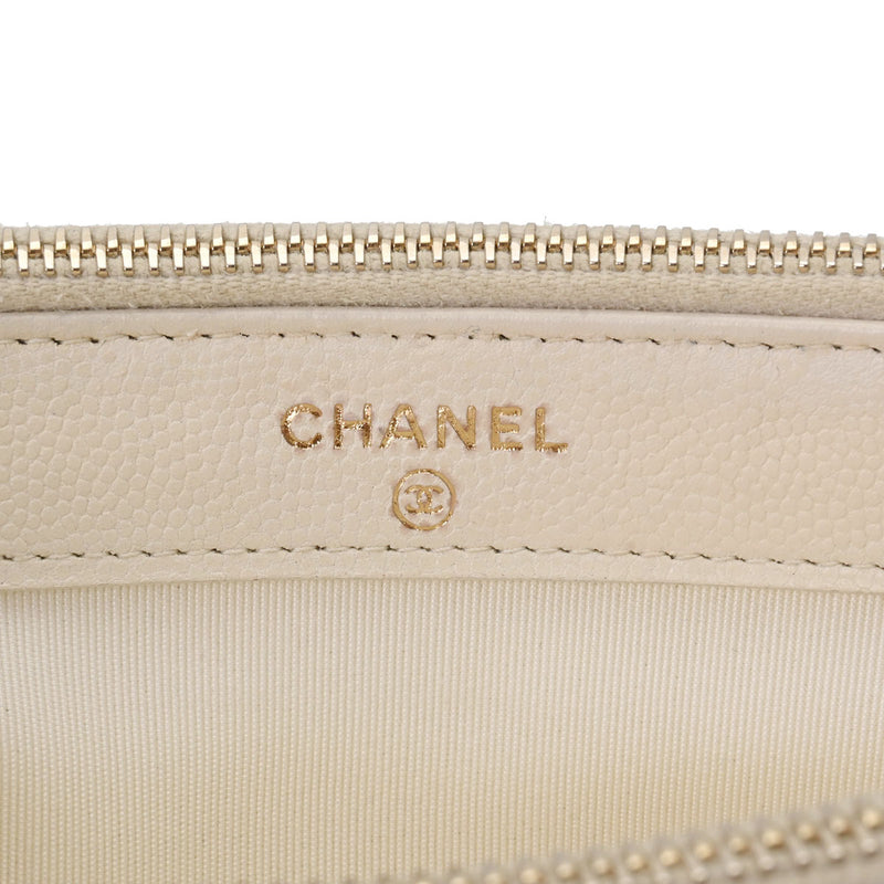 CHANEL シャネル マトラッセ チェーンウォレット 白 ゴールド金具 A82527 レディース キャビアスキン ショルダーバッグ ABランク 中古 銀蔵