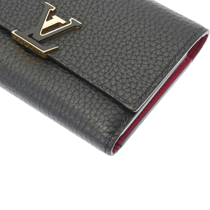 LOUIS VUITTON ルイヴィトン ポルトフォイユ カプシーヌ コンパクト ノワール/ホットピンク M62157 レディース トリヨンレザー 三つ折り財布 Aランク 中古 銀蔵