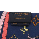 LOUIS VUITTON ルイヴィトン バンドー アップアンドアウェイ ブルー系 M77681 レディース シルク100％ スカーフ Aランク 中古 銀蔵