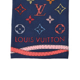 LOUIS VUITTON ルイヴィトン バンドー アップアンドアウェイ ブルー系 M77681 レディース シルク100％ スカーフ Aランク 中古 銀蔵