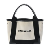 BALENCIAGA バレンシアガ ネイビーカバス XS 2WAY ベージュ/黒 レディース キャンバス/レザー ハンドバッグ ABランク 中古 銀蔵