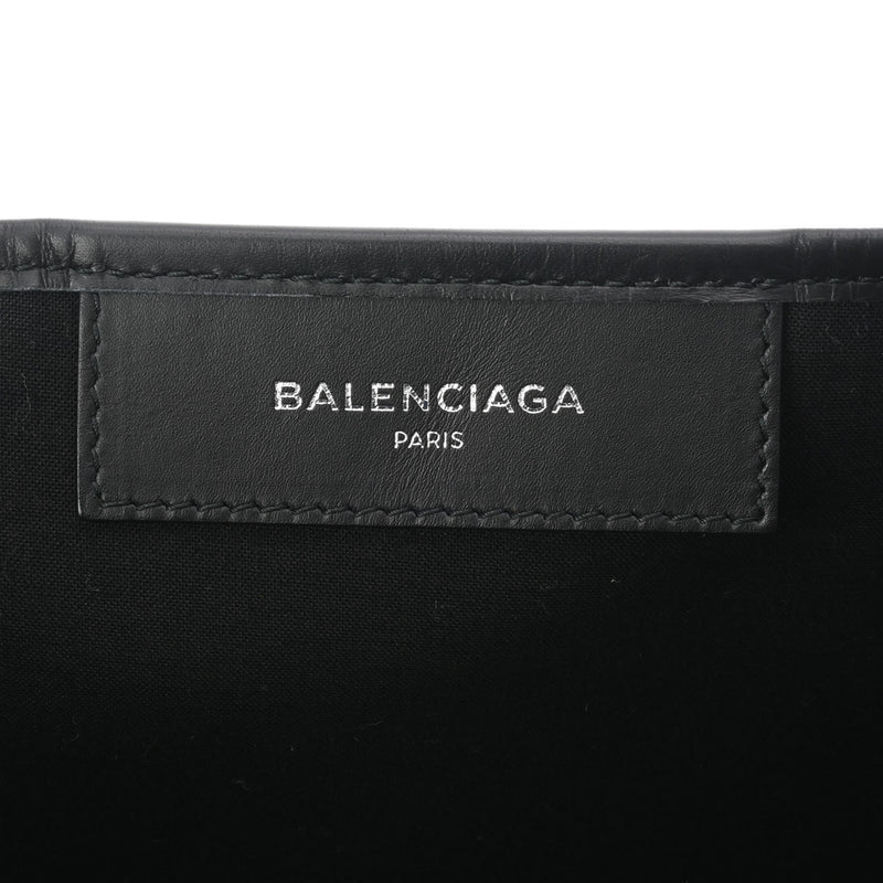 BALENCIAGA バレンシアガ ネイビーカバス M ナチュラル/黒 339936 レディース キャンバス レザー ハンドバッグ Aランク 中古 銀蔵