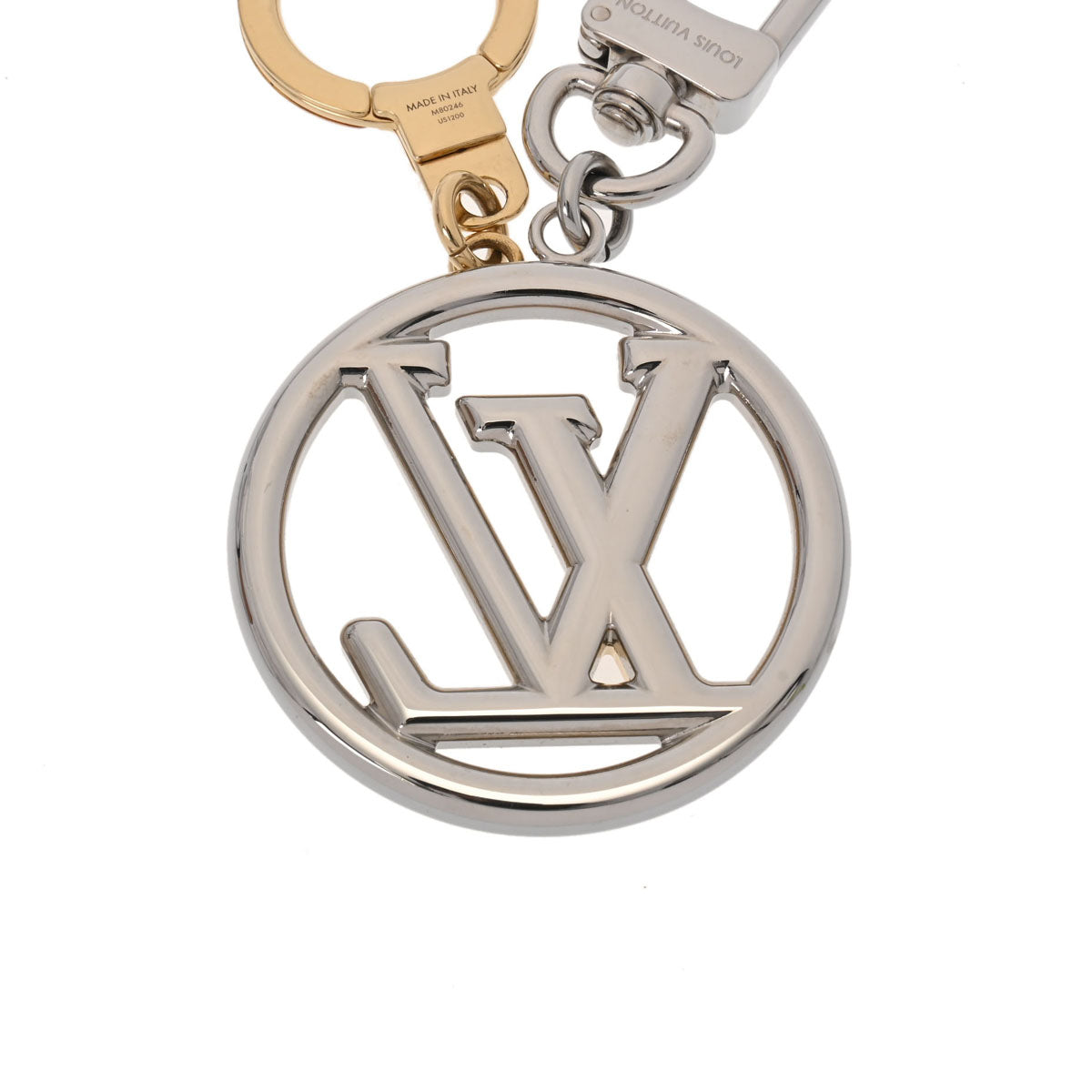 LOUIS VUITTON ポルトパズルキーホルダー　中古箱付き ルイヴィトンポルトクレ LVサークル シルバー/ゴールド金具 ユニ