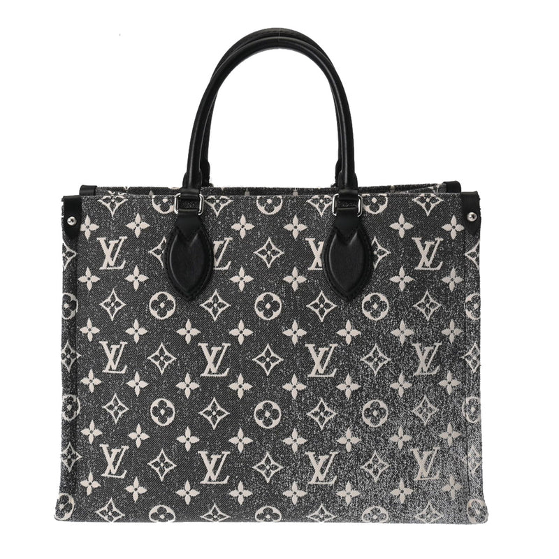 LOUIS VUITTON ルイヴィトン モノグラム モノグラムジャガード オンザゴー MM ブラック M46448 レディース モノグラムデニム トートバッグ 新同 中古 銀蔵