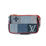 LOUIS VUITTON ルイヴィトン マイクロポシェット アクセソワール 青/赤 M68760 レディース モノグラムデニム コインケース ABランク 中古 銀蔵