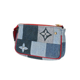 LOUIS VUITTON ルイヴィトン マイクロポシェット アクセソワール 青/赤 M68760 レディース モノグラムデニム コインケース ABランク 中古 銀蔵
