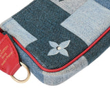 LOUIS VUITTON ルイヴィトン マイクロポシェット アクセソワール 青/赤 M68760 レディース モノグラムデニム コインケース ABランク 中古 銀蔵