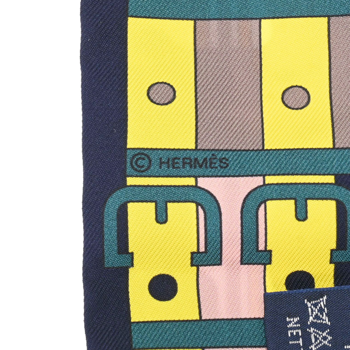 エルメスツイリー ロカバール ネイビー/グレージュ/イエロー