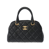 CHANEL シャネル マトラッセ ボウリングバッグ 2WAY 黒 ゴールド金具 AS3893 レディース キャビアスキン ハンドバッグ Aランク 中古 銀蔵