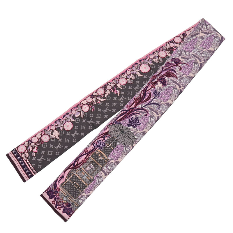 ルイヴィトンバンドー 紫 レディース シルク100％ スカーフ M71478