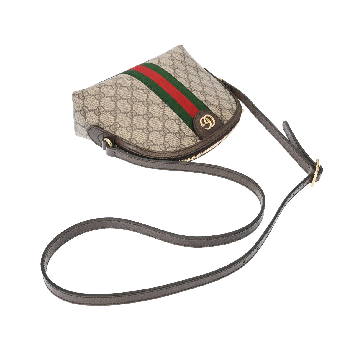 GUCCI グッチ GGスプリーム オフィディア ショルダーバッグ ベージュ×ブラウン キャンバス×レザー 499621 ゴールド金具 グッチオフィディア ベージュ/エボニー ゴールド金具 レディース GG
