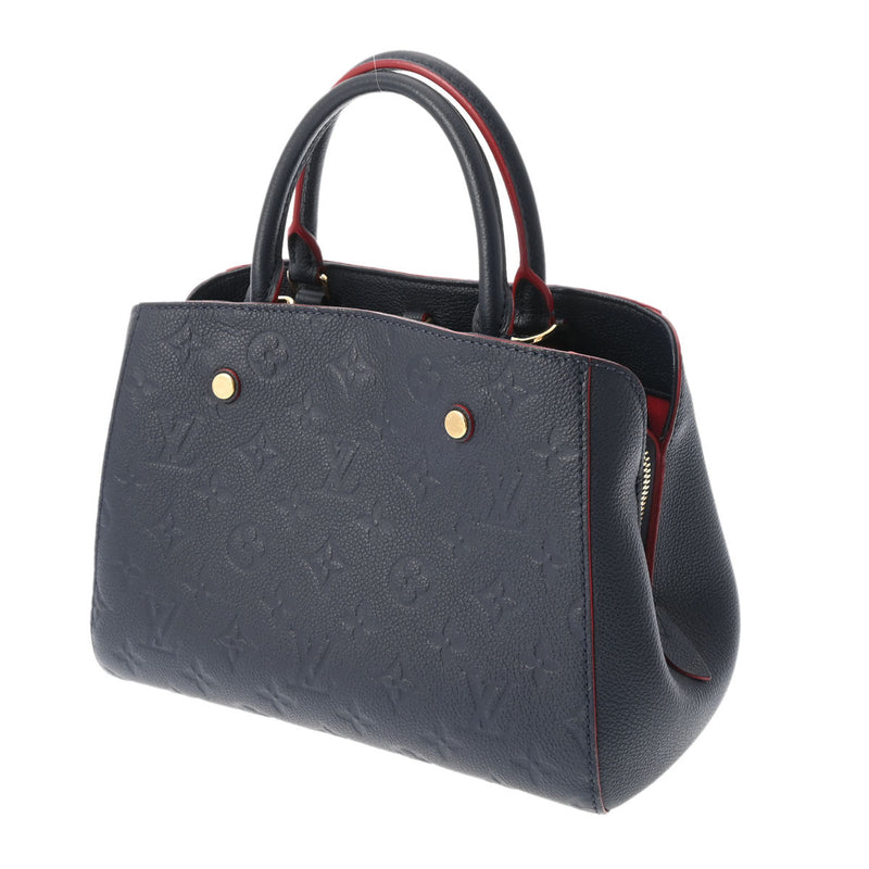 LOUIS VUITTON ルイヴィトン モノグラムアンプラント モンテーニュBB 2WAY マリーヌルージュ M42747 レディース レザー ハンドバッグ Aランク 中古 銀蔵