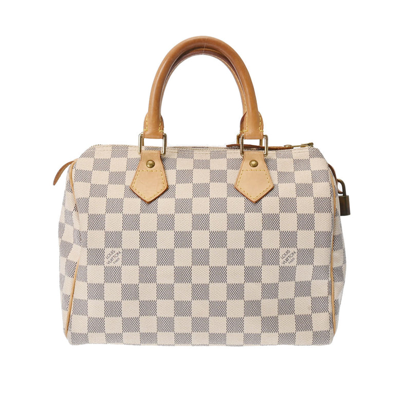 LOUIS VUITTON ルイヴィトン ダミエアズール スピーディ 25 ホワイト N41534 レディース ダミエアズールキャンバス ハンドバッグ Bランク 中古 銀蔵