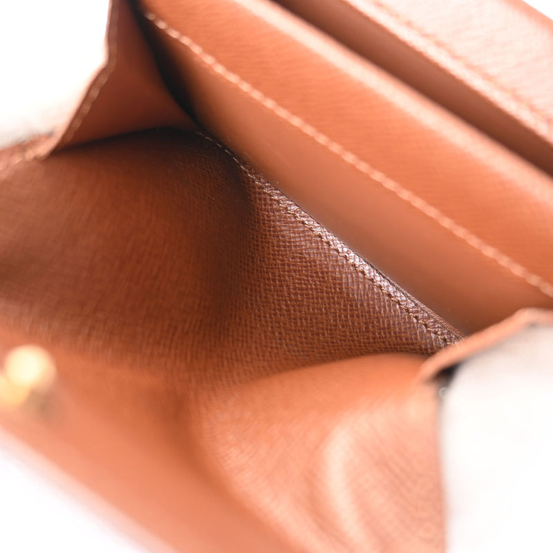 LOUIS VUITTON ルイヴィトン モノグラム ポルトモネ プラ ブラウン M61930 ユニセックス モノグラムキャンバス コインケース Bランク 中古 銀蔵