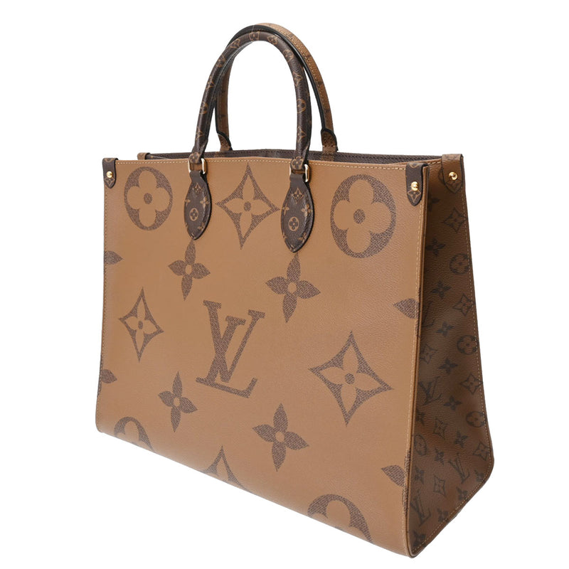 LOUIS VUITTON ルイヴィトン モノグラムリバース オンザゴー GM  ブラウン M44576 ユニセックス モノグラムジャイアントリバース 2WAYバッグ Aランク 中古 銀蔵