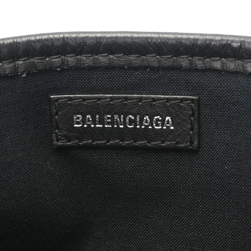 BALENCIAGA バレンシアガ ネイビーカバス XS レオパード 黄/黒 シルバー金具 390346 レディース キャンバス レザー ハンドバッグ ABランク 中古 銀蔵