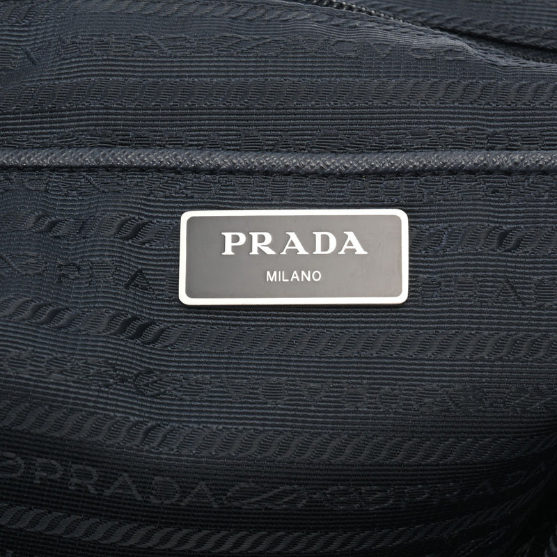 PRADA プラダ 2WAY トートバッグ ネイビー シルバー金具 1BG189 レディース ナイロン ショルダーバッグ ABランク 中古 銀蔵