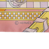 HERMES エルメス ツイリー BRIDES ET GRIS GRIS 馬勒とチャーム オレンジ/ジョーヌ/ローズ 062849S レディース シルク100％ スカーフ 未使用 銀蔵