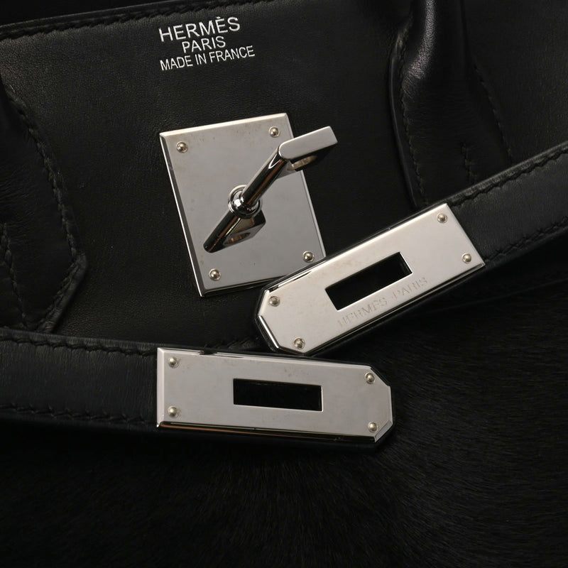 HERMES エルメス オータクロア 32 黒 パラジウム金具 □K刻印(2007年頃) レディース ヴォーシャモニー ヴォートロイカ ハンドバッグ Bランク 中古 銀蔵