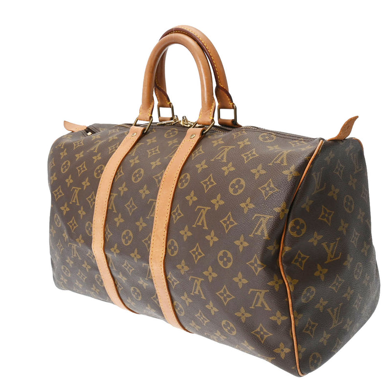 LOUIS VUITTON ルイヴィトン モノグラム キーポル 45 ブラウン M41428 ユニセックス モノグラムキャンバス ボストンバッグ Bランク 中古 銀蔵