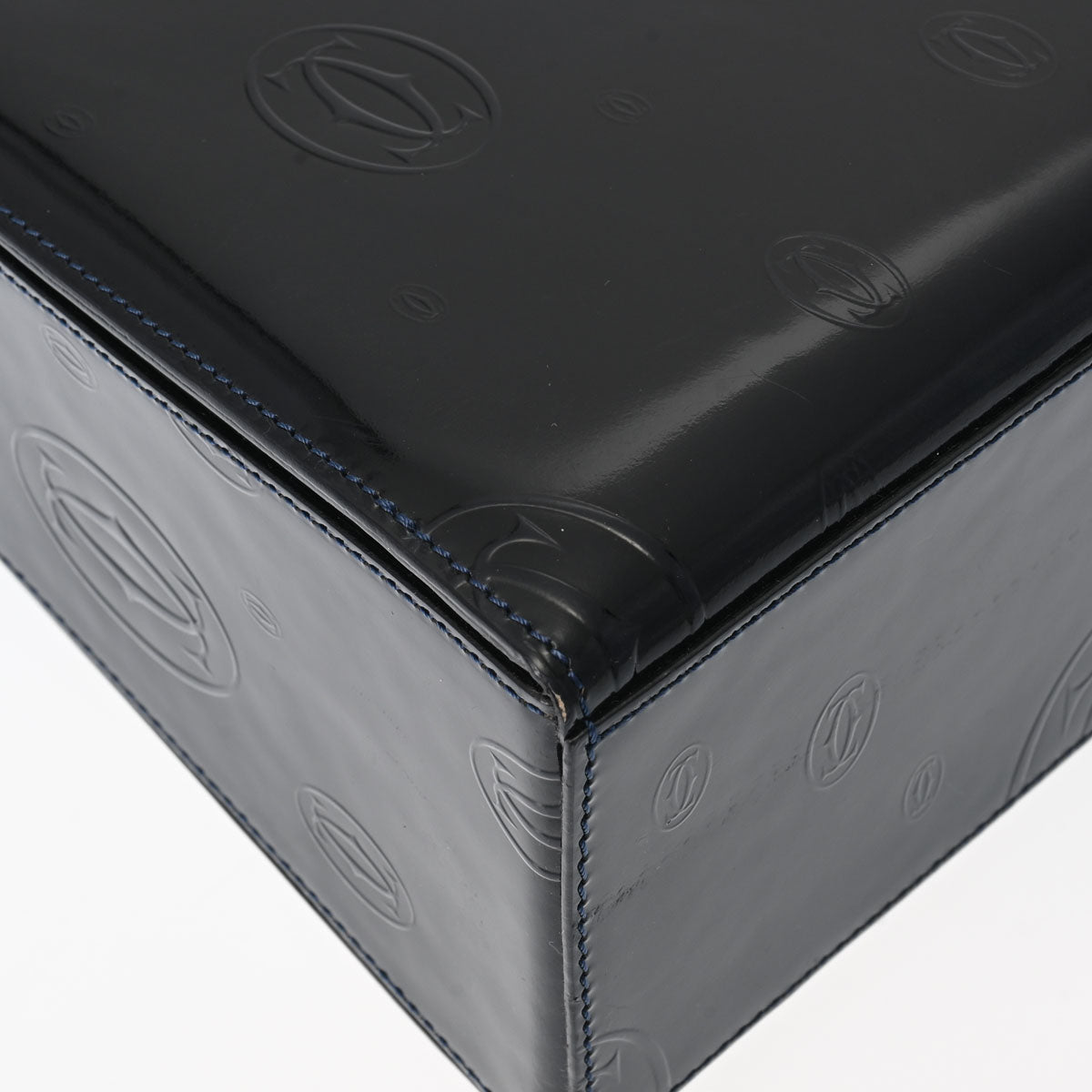 カルティエハッピーバースデー ネイビー レディース レザー