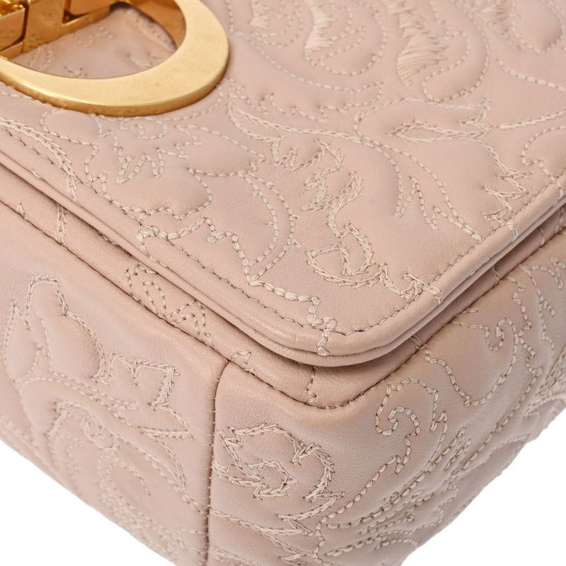 サイズ18x26x2cm美品Dior ショルダー金具チェーンバッグ　キャメル本革　ディオール　バッグ