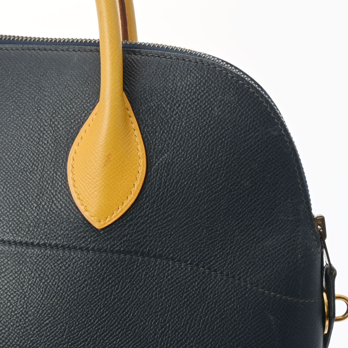 エルメス37 バイカラー 2WAY 14142 ネイビー/ジョーヌ ゴールド