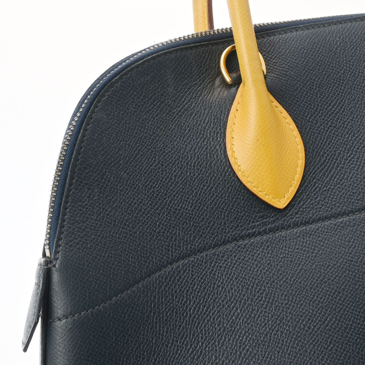 エルメス37 バイカラー 2WAY 14142 ネイビー/ジョーヌ ゴールド エルメス37 バイカラー 2WAY 14142 ネイビー/ジョーヌ ゴールド