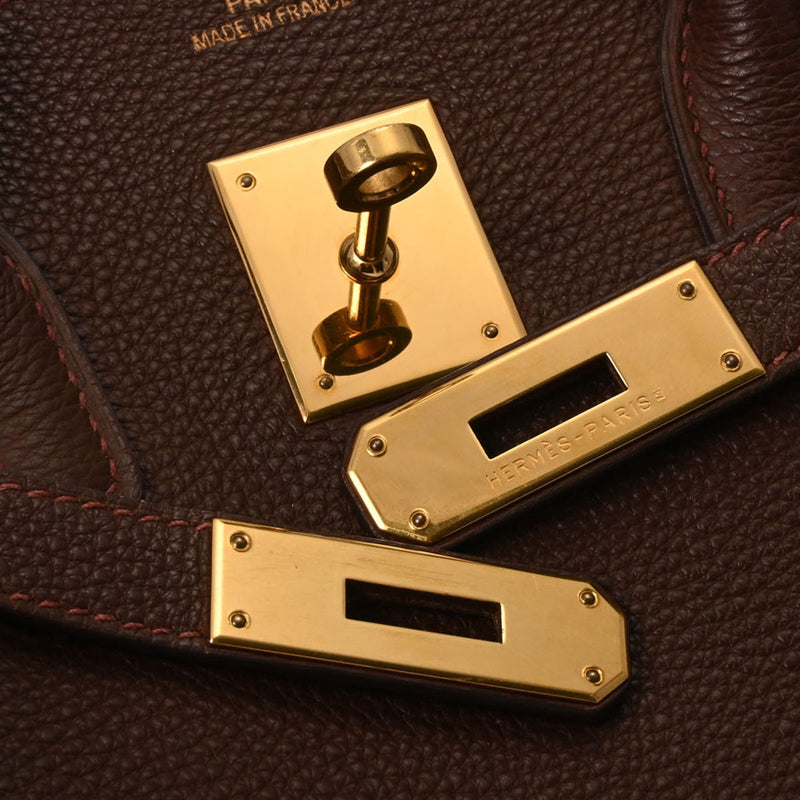 HERMES エルメス バーキン 35 ハバナ ゴールド金具 □H刻印(2004年頃) ユニセックス トゴ ハンドバッグ ABランク 中古 銀蔵