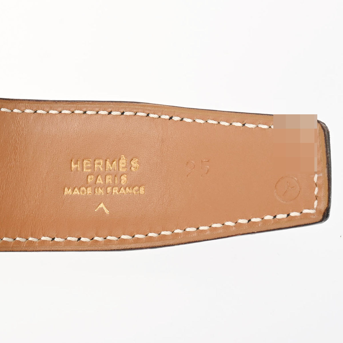 エルメスHベルト サイズ95 リバーシブル 黒/ナチュラル ゴールド金具